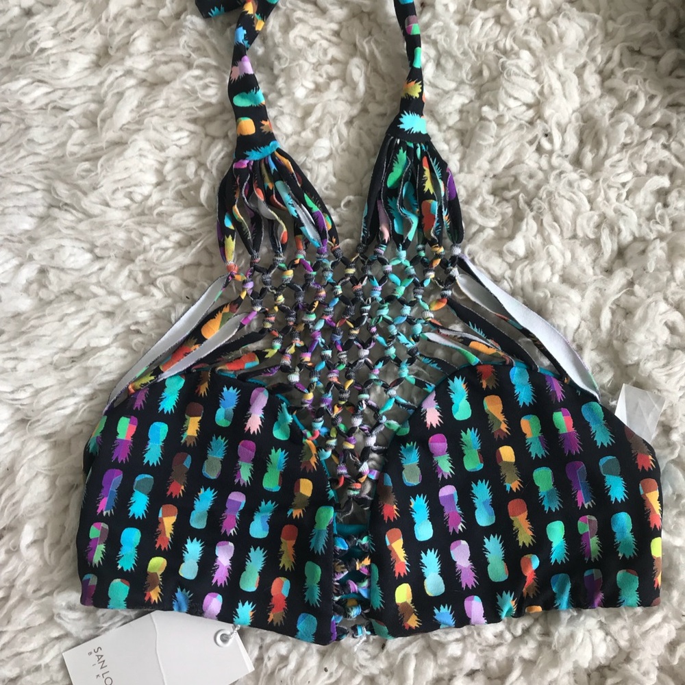 San Lorenzo Electric Pineapple Bathing Suit Top